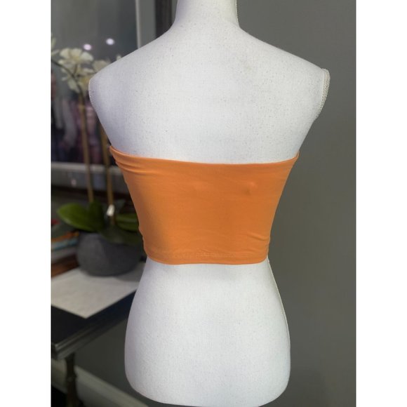 Susana Monaco Tango Orange Strapless Crop Tube Top Women's Size Small S - Picture 9 of 11